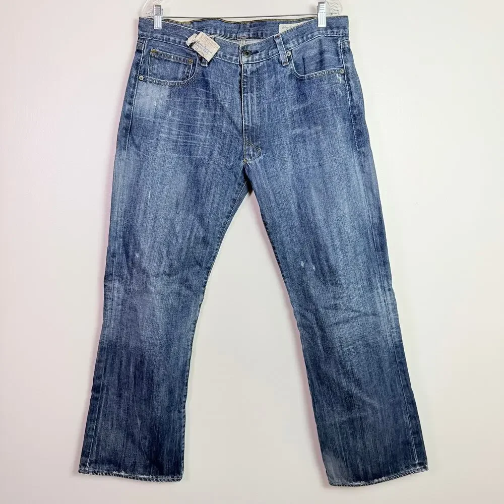 Vtg Y2K Polo Ralph Lauren Jeans Colton Bootcut Men's 36x32 Low Rise Distressed
